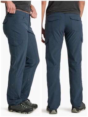 Kuhl Freeflex Roll-Up Pants Outdoor Hiking in Night Sky Color Size 14 Short